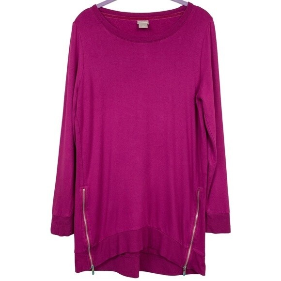 Chico’s Zenergy Side-Zip Magenta Tunic - Picture 1 of 11